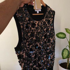 Michael Kors Collection Floral Sequin Sweater vest in cashmere
